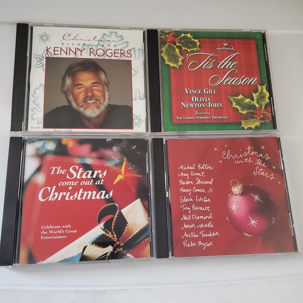 Lot of 4 Christmas CDs Kenny Rogers Vince Gill Olivia Newton-John Holiday Music